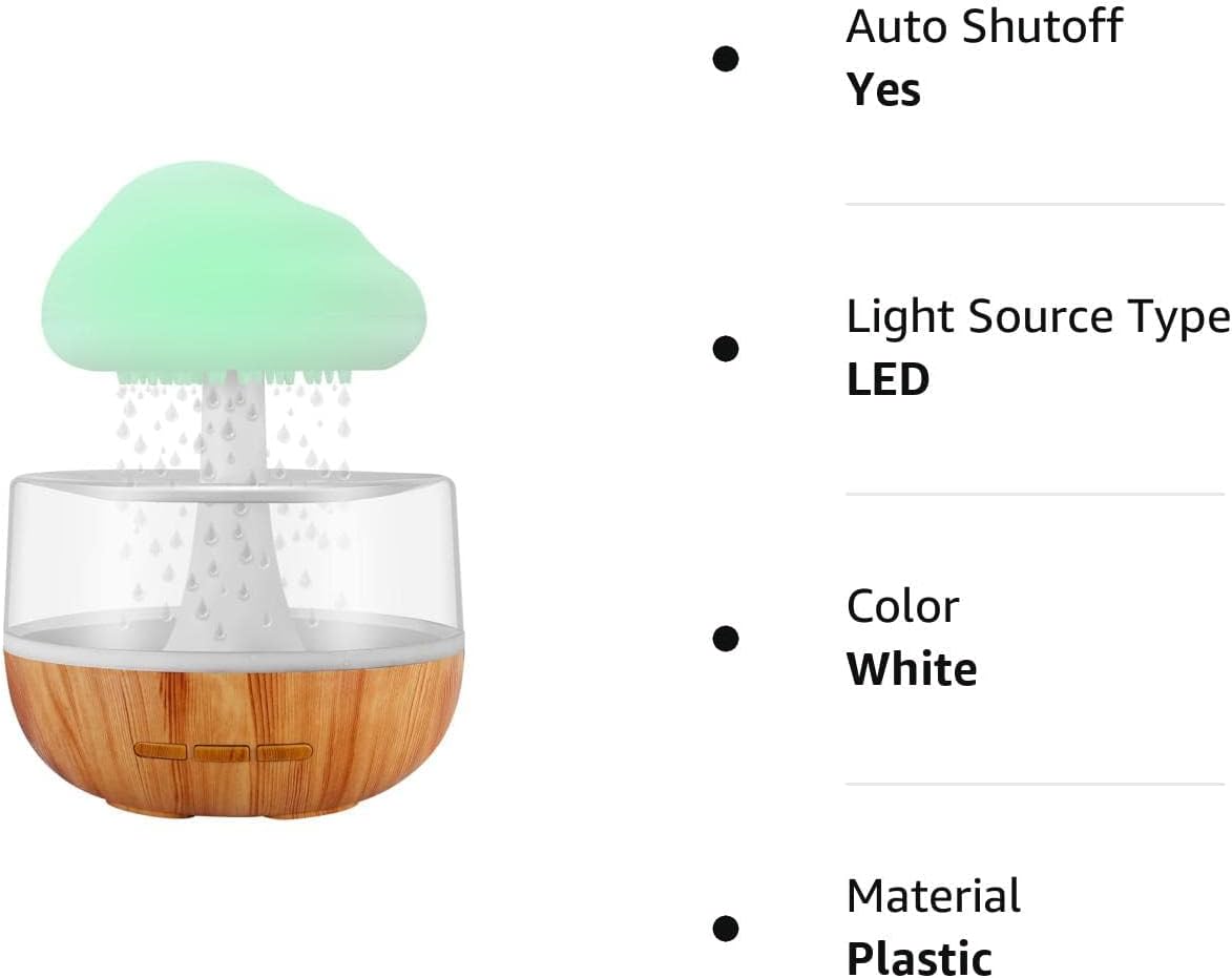 Zen Raining Cloud Night Light Essential Oil Diffuser Micro Humidifier