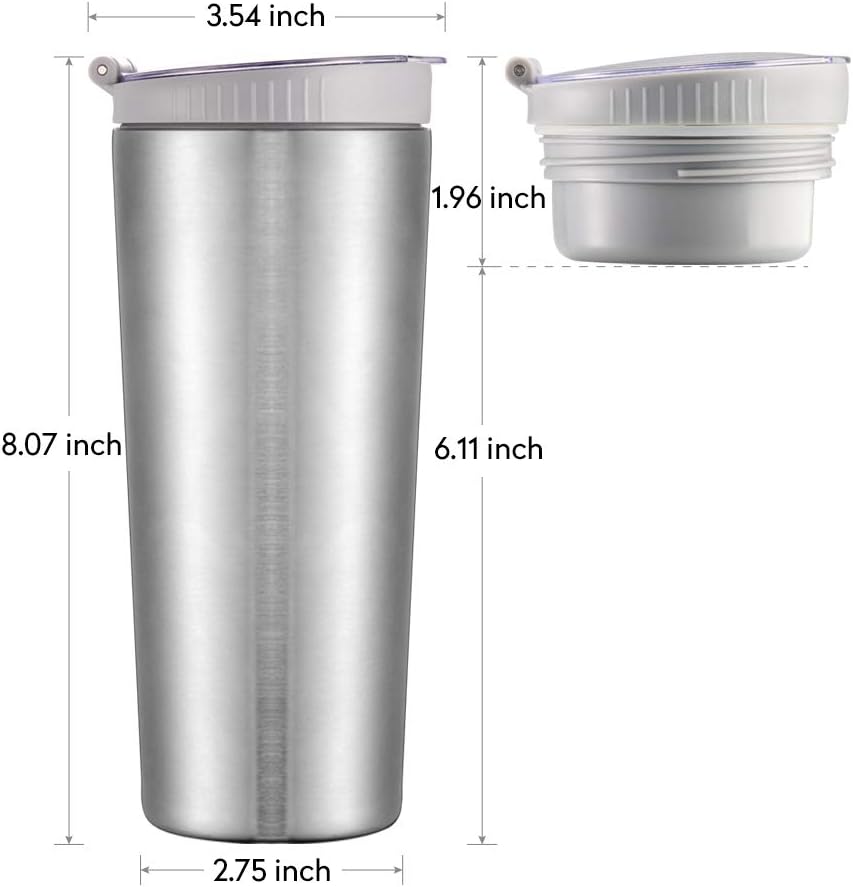 2-in-1 travel coffee mug, water bottle with snack cup