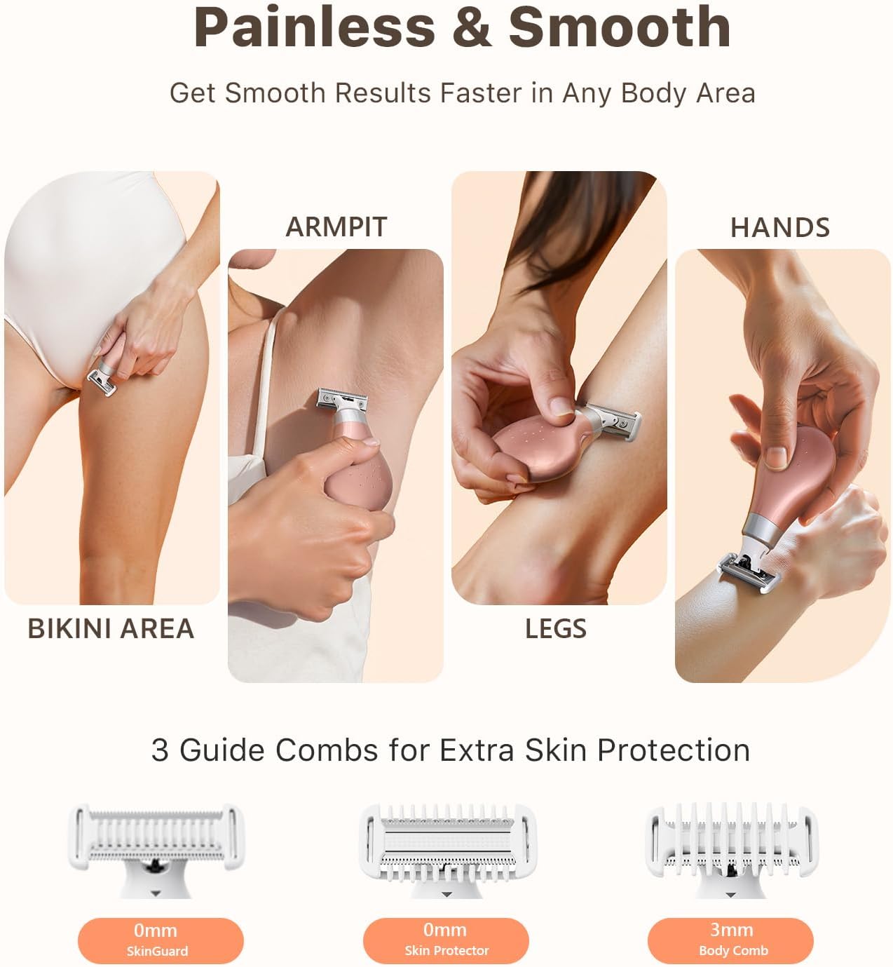 Mini Bikini Trimmer Portable Wet/Dry Shaver, Magnetic Blade, USB-C Rechargeable with Travel Case