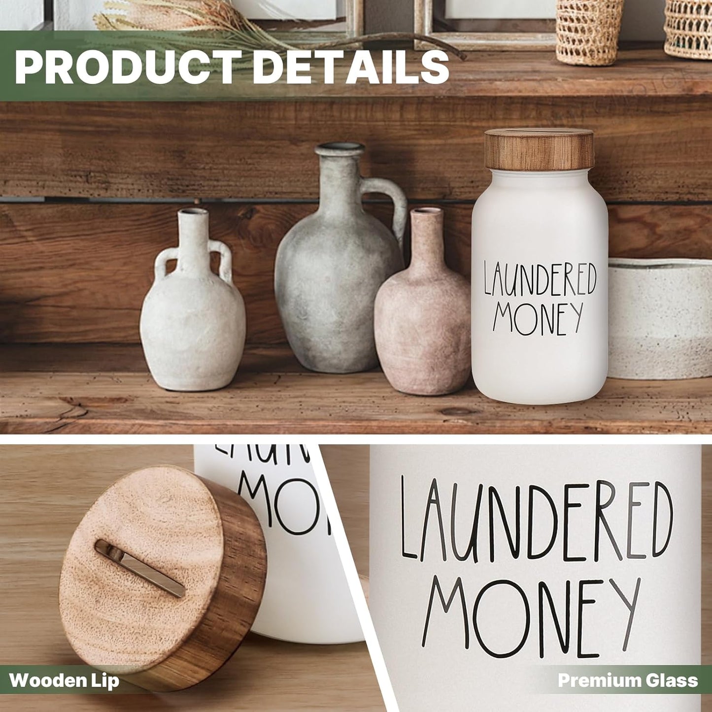 Funny Laundered Money Tip Jar Piggy Bank