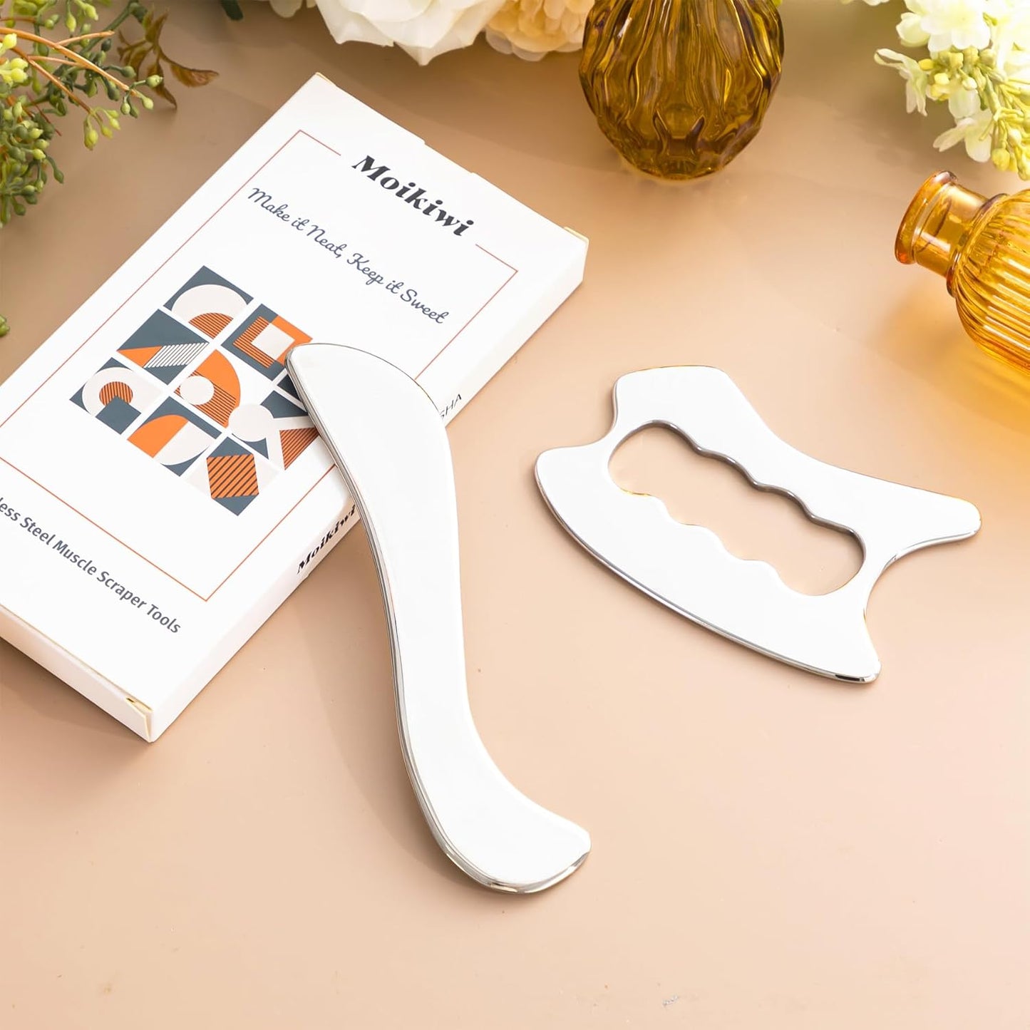2PCS Gua Sha Tool, Stainless Steel
