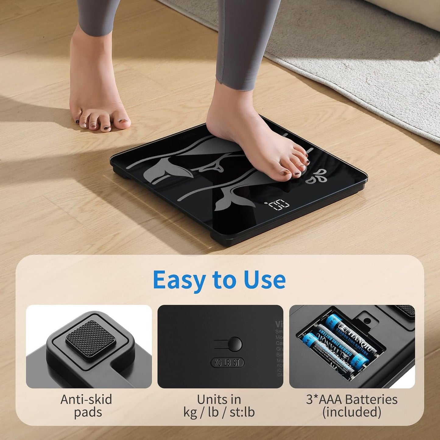 Vitafit Amazing 600lb Smart Bathroom Scale for Body Weight