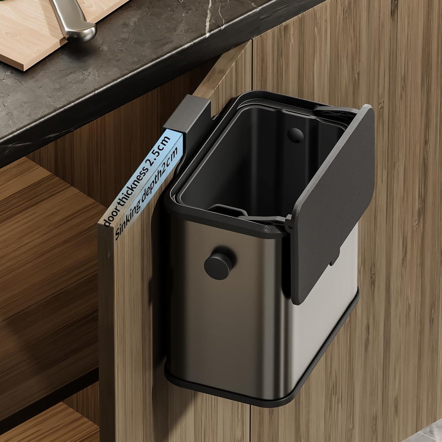 Compost Bin with Lid and Inner Bucket Stainless Steel Indoor Countertop Scrap Container
