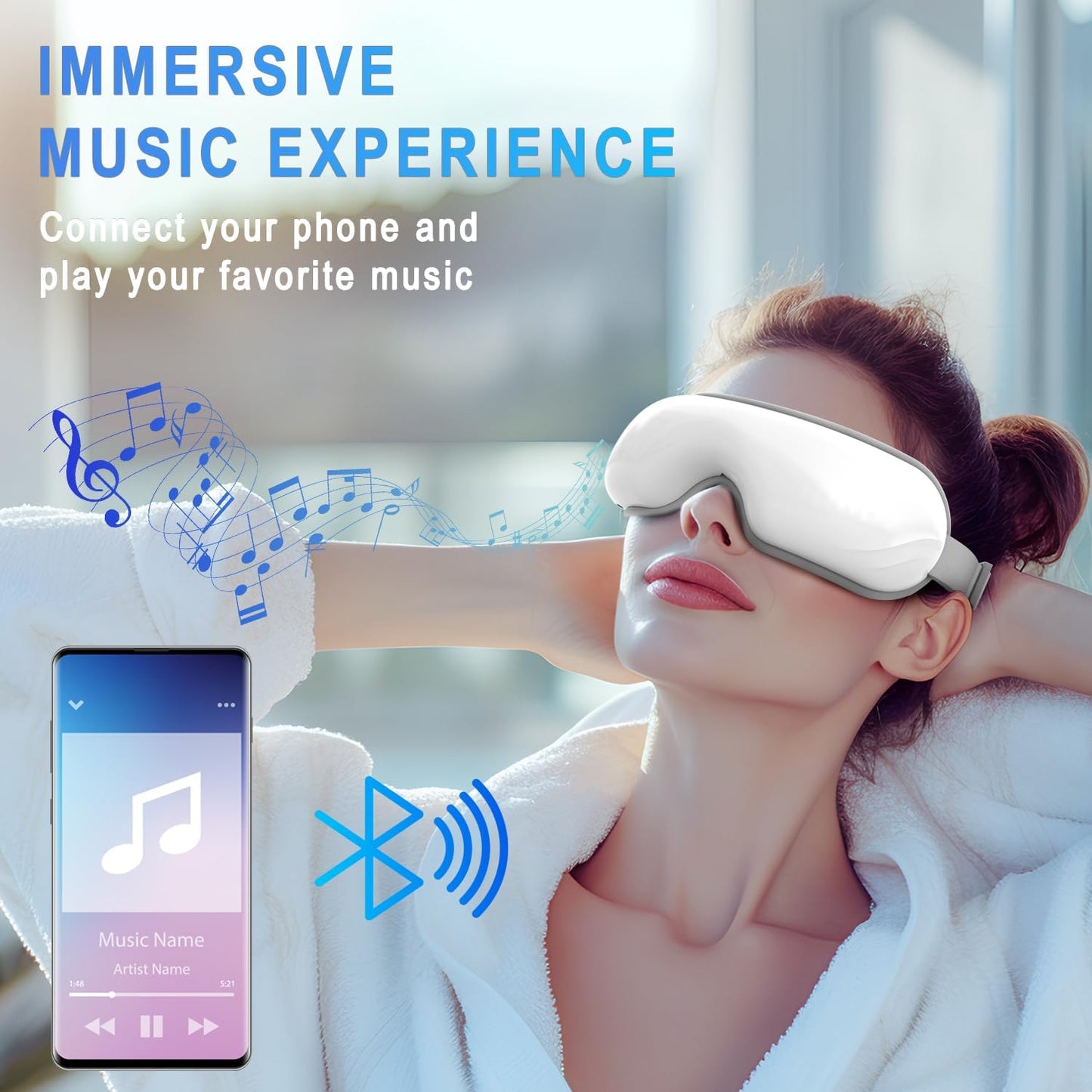 Eye Massager with Heat and Music Sleep Eye Mask