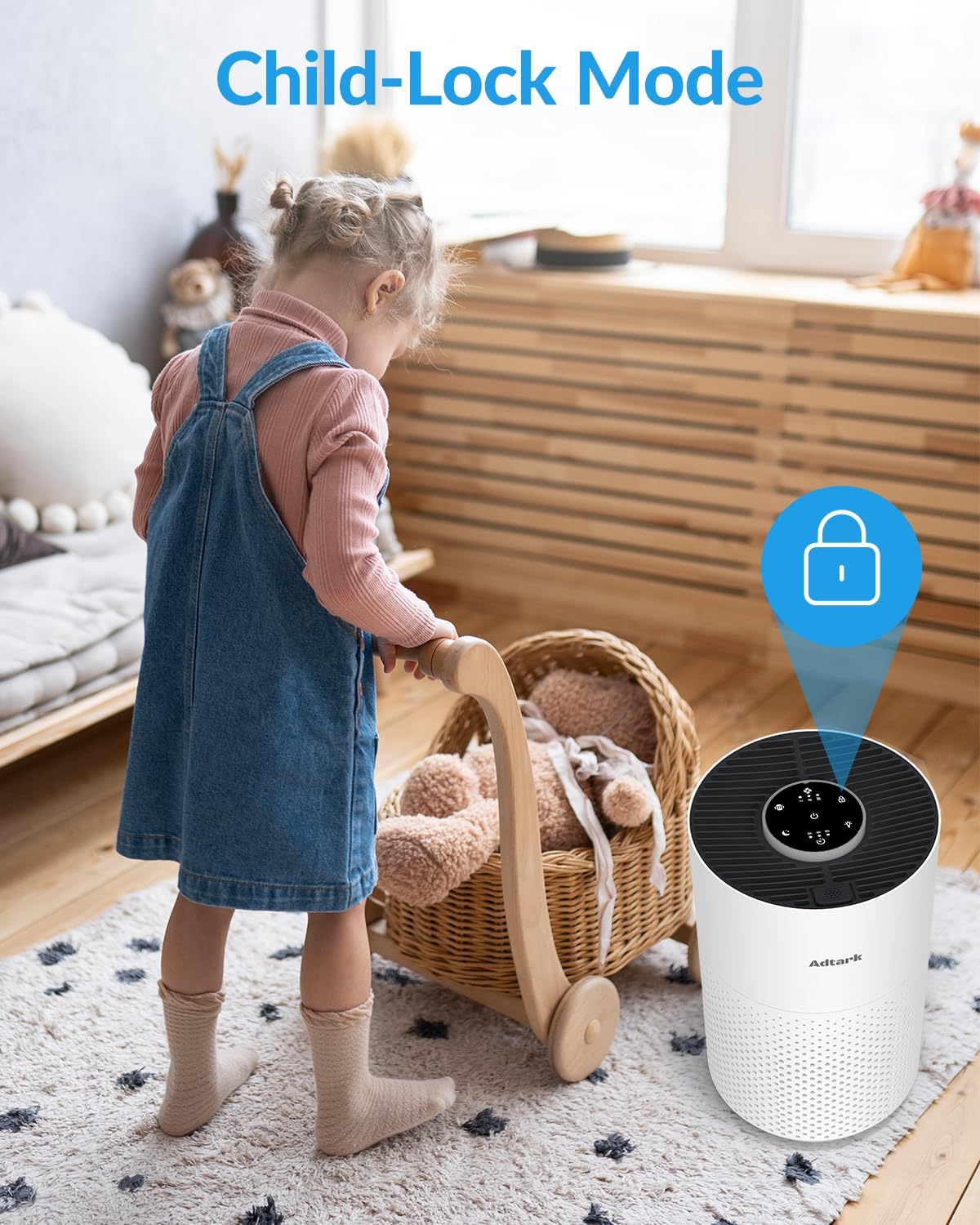 ADTARK Air Purifier with H14 True HEPA 3-in-1 Filter