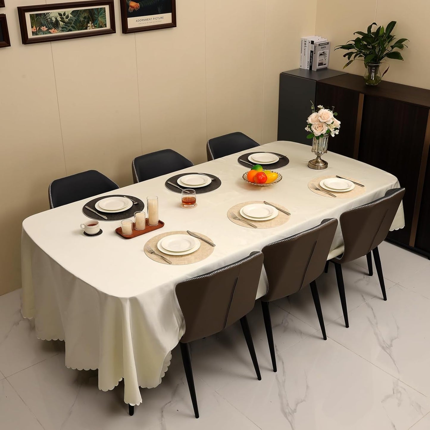 Round Leather Placemats Set of 4-Heat Resistant&Waterproof