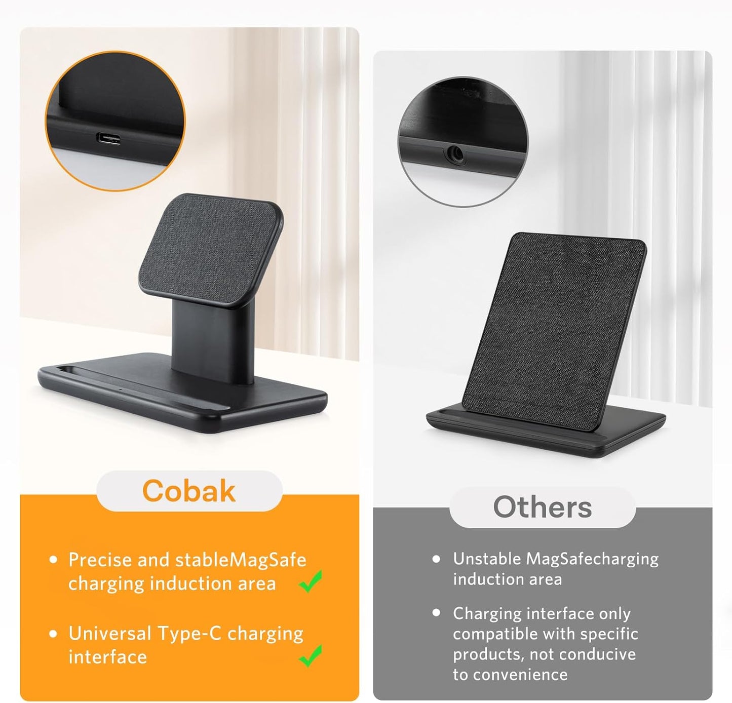 CoBak Wireless Charger Stand Compatible with iPhone & Kindle Colorsoft Signature Edition
