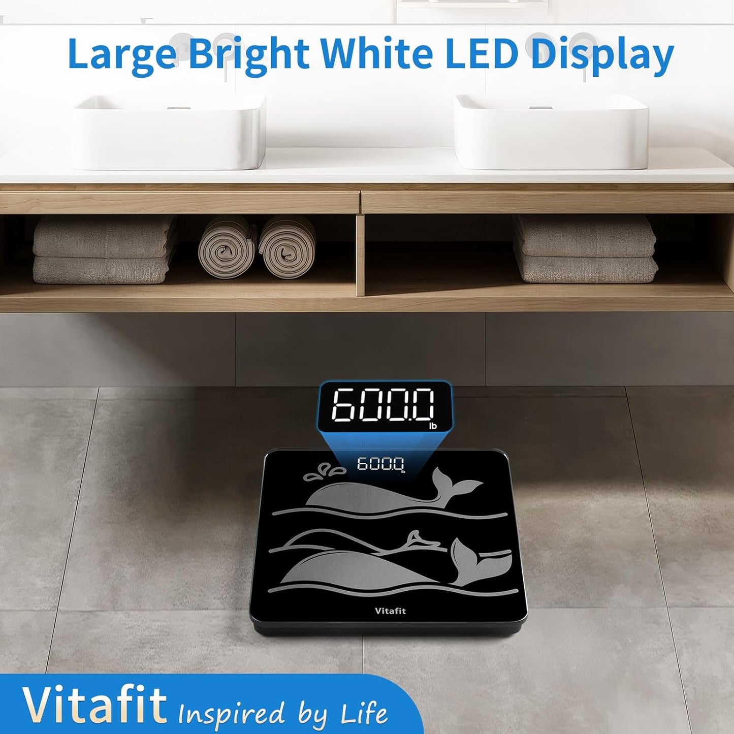 Vitafit Amazing 600lb Smart Bathroom Scale for Body Weight