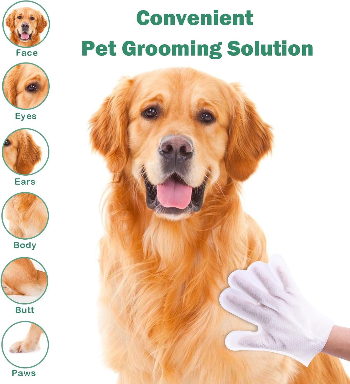 CuteBone Pet Glove Wipes - Dual-Sided Grooming Gloves with Wipes