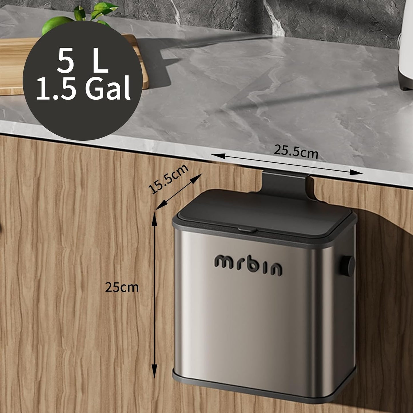 Compost Bin with Lid and Inner Bucket Stainless Steel Indoor Countertop Scrap Container