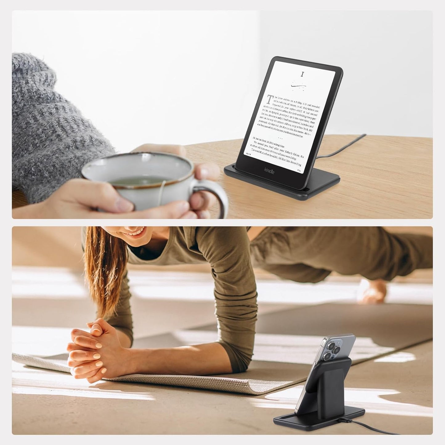 CoBak Wireless Charger Stand Compatible with iPhone & Kindle Colorsoft Signature Edition