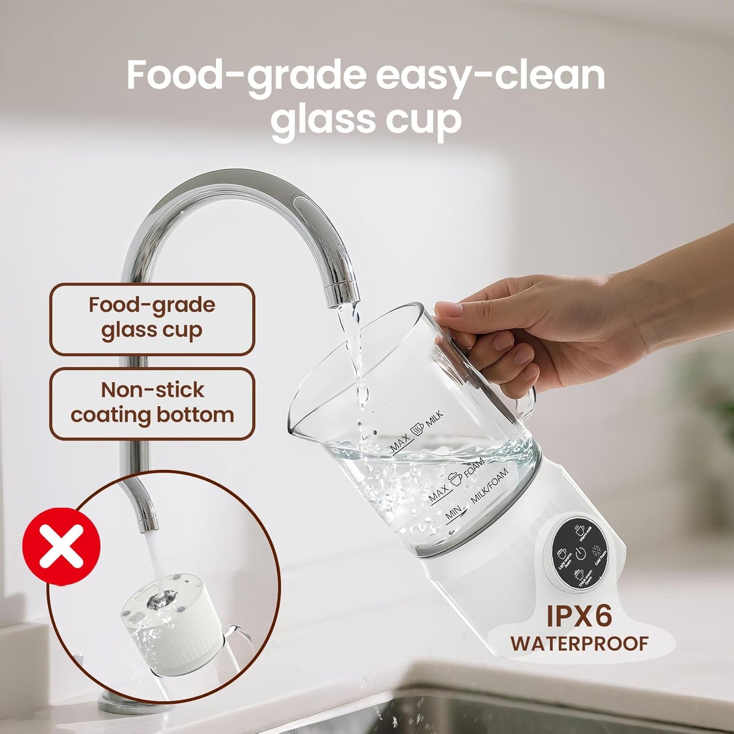 4-in-1 Electric Milk Frother and Steamer with LED Touch Screen