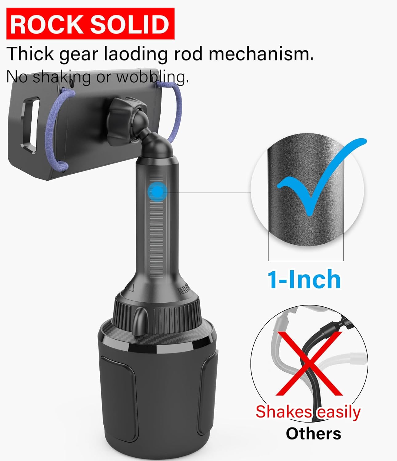 Solid Cup Holder Tablet Mount for Car