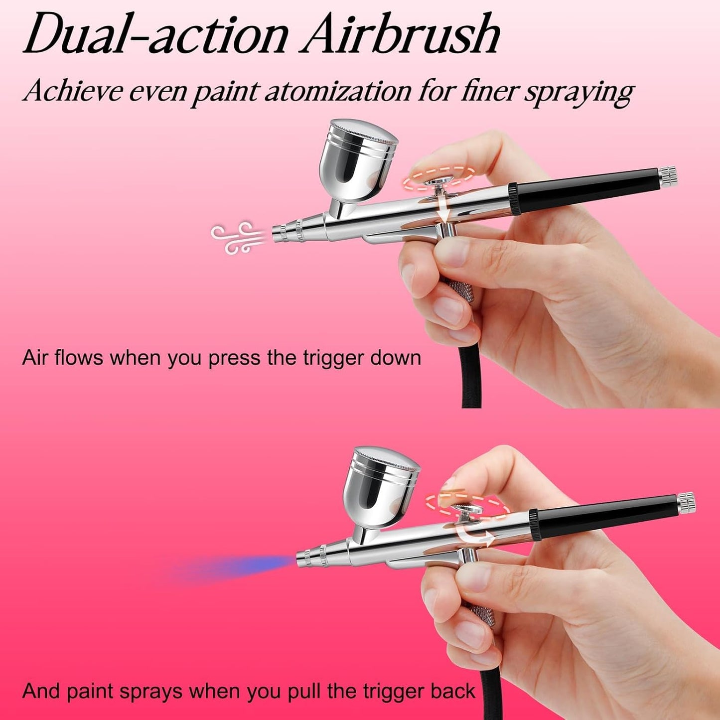 Professional Art Airbrush Kit with Compressor - 3 Adjustable PSI