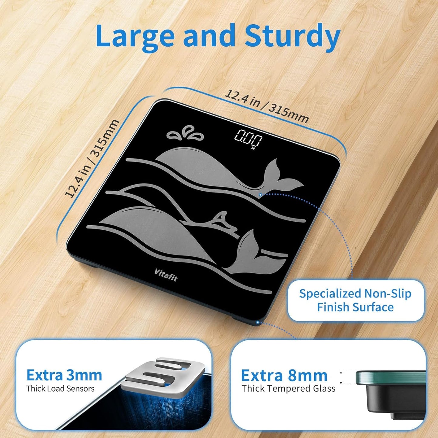 Vitafit Amazing 600lb Smart Bathroom Scale for Body Weight