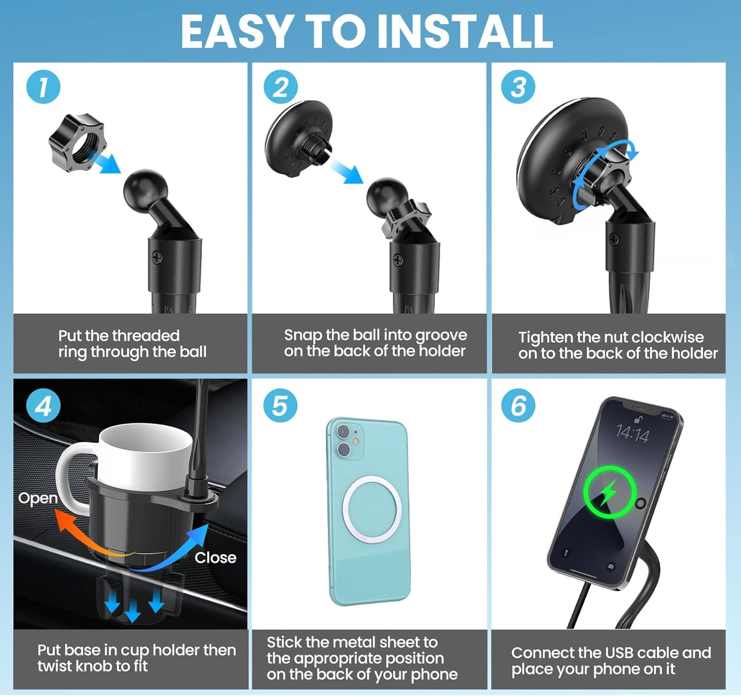 Magnetic Wireless Cup Phone Holder for Magsafe