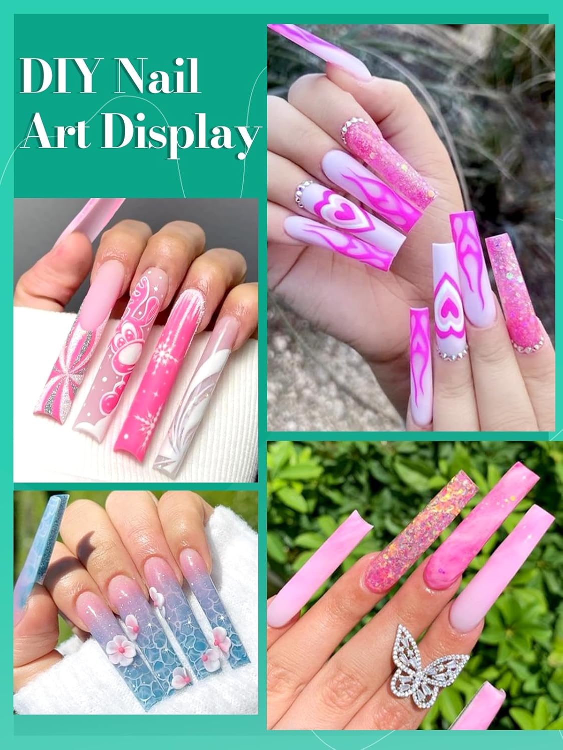 504 PCS No C Curve Clear Nail Tips for Acrylic Nails