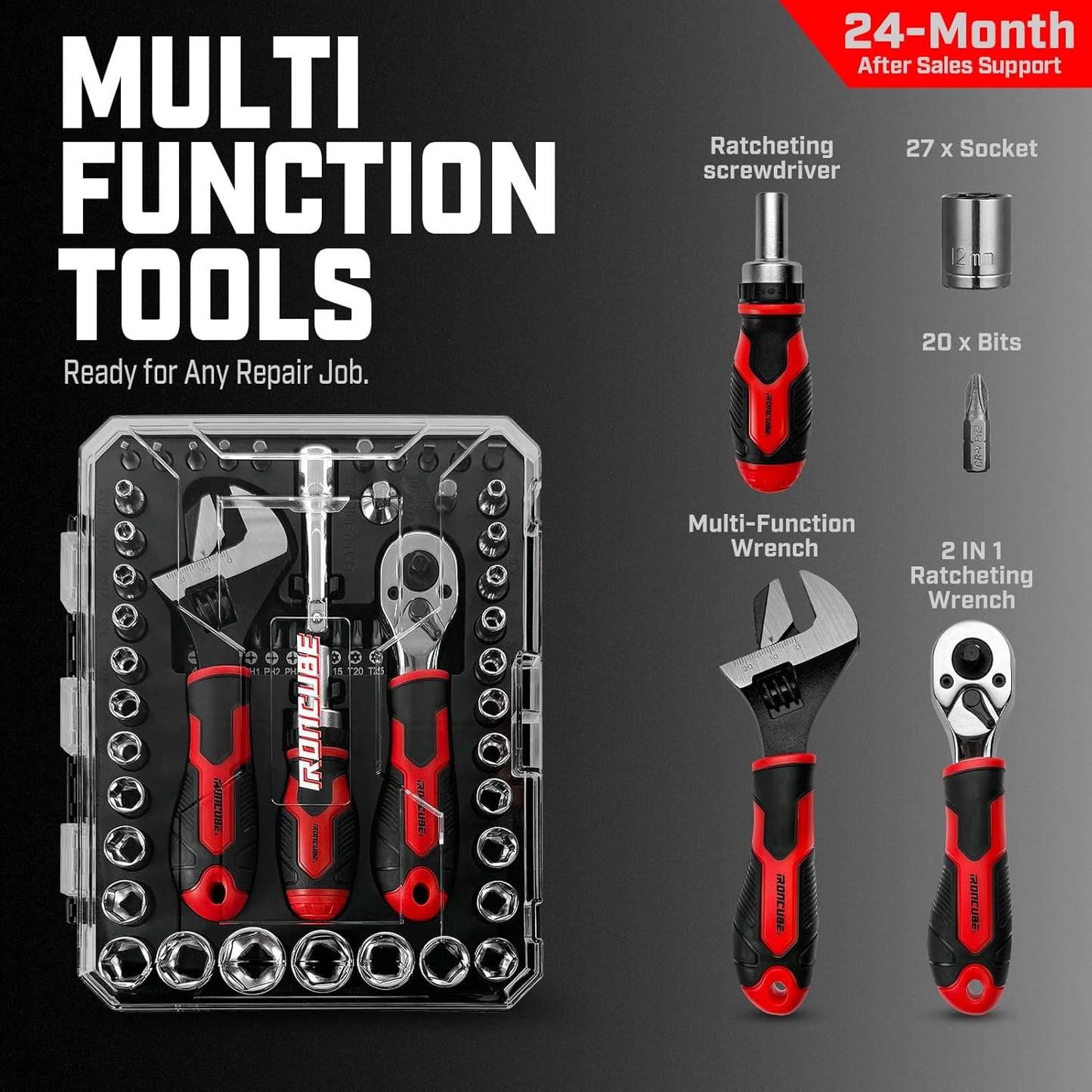 53-Piece Socket Ratchet Wrench Set
