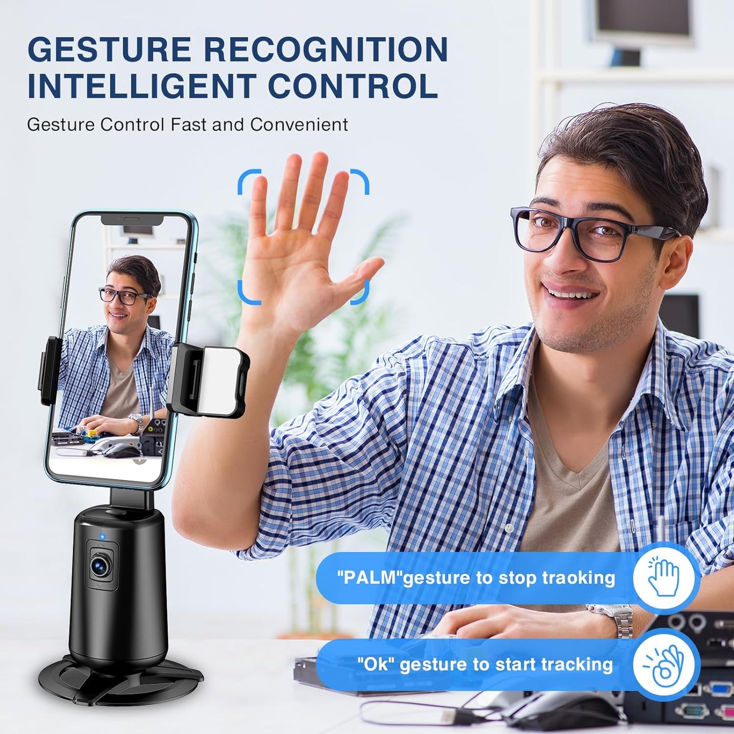 Auto Face Tracking Tripod 360° Rotating