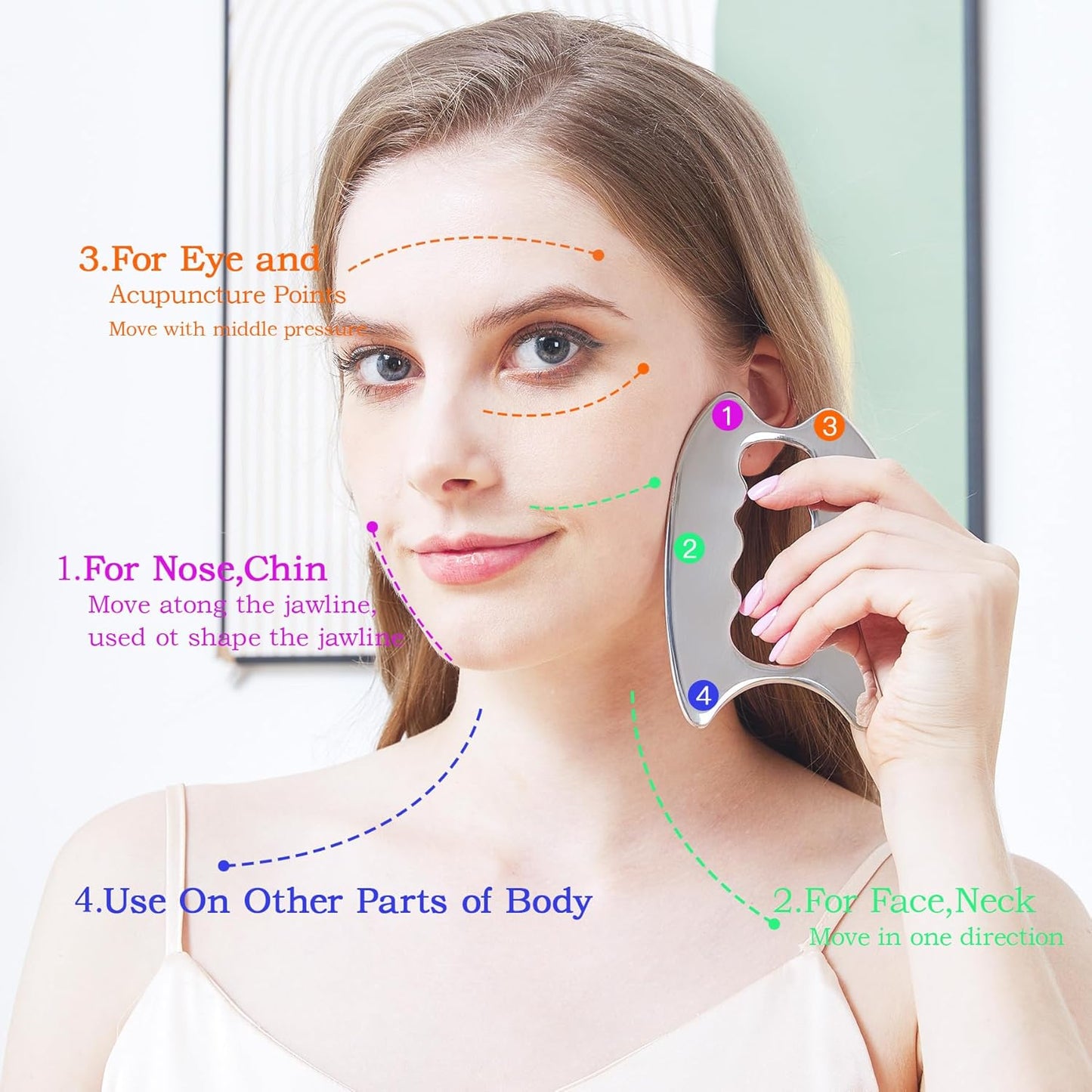 2PCS Gua Sha Tool, Stainless Steel