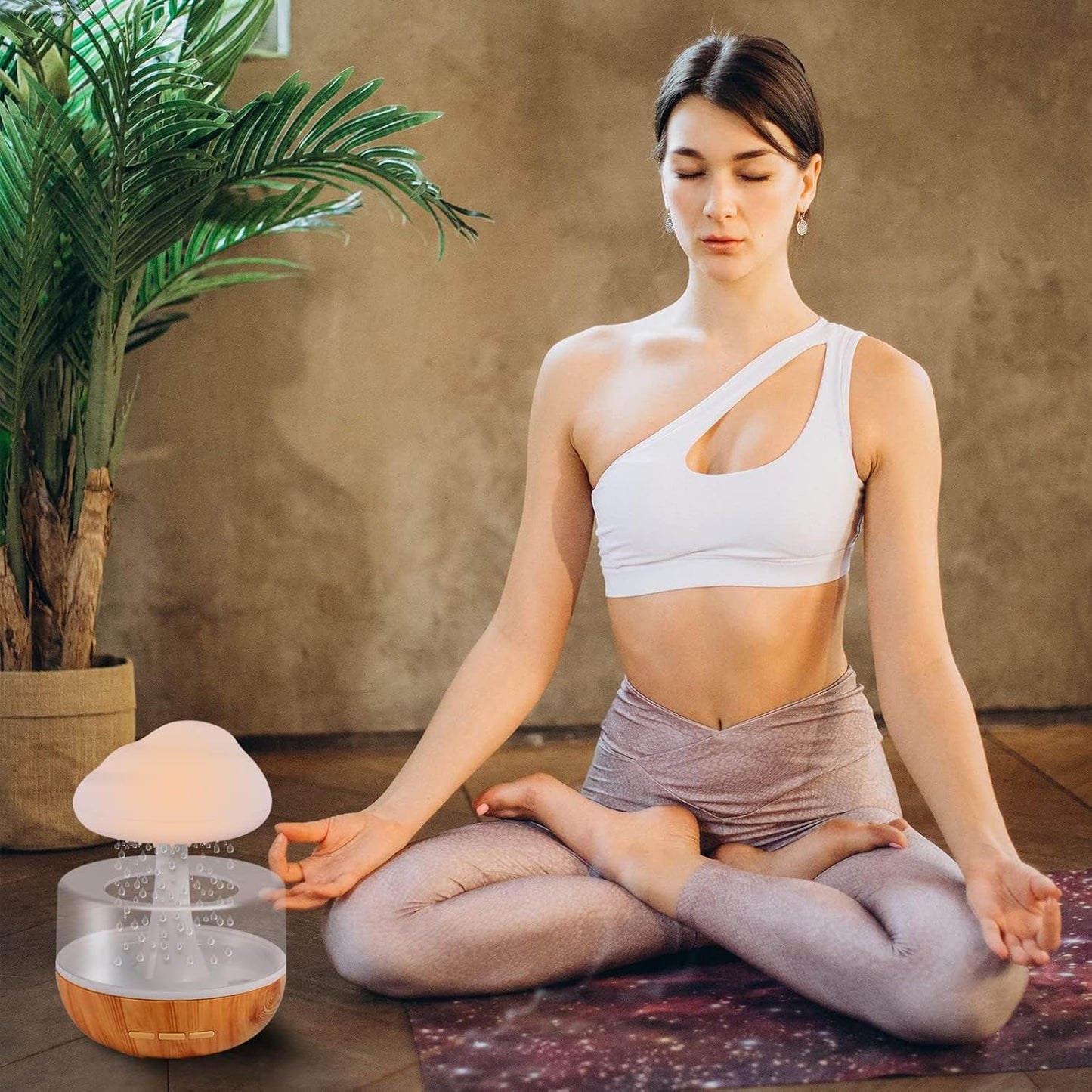 Zen Raining Cloud Night Light Essential Oil Diffuser Micro Humidifier