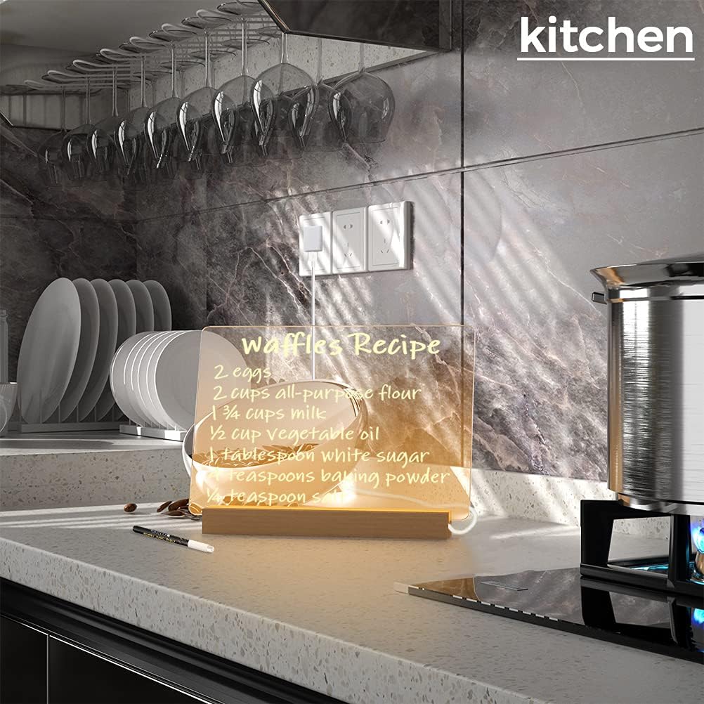 Light Up Clear Dry Drase Board 13 x 9 inch with 5 Markers