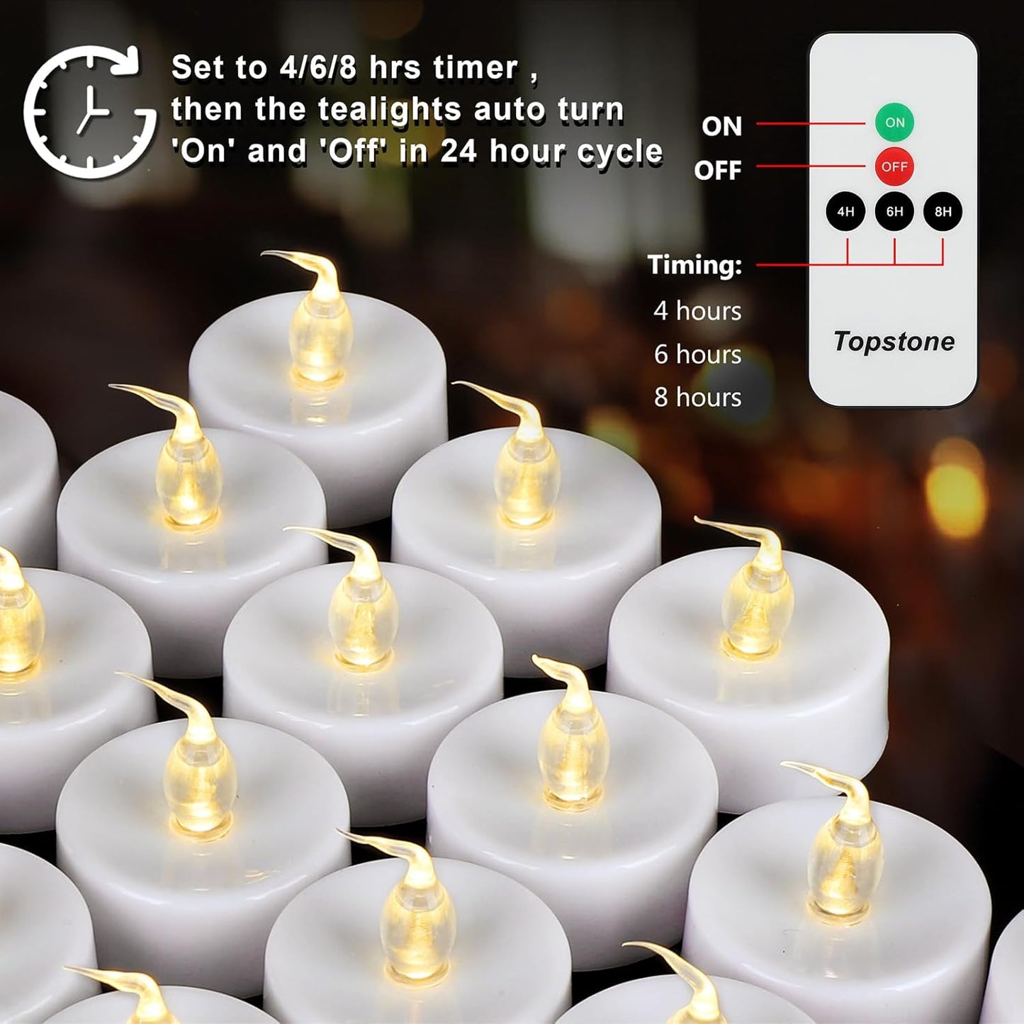 Topstone LED Candles 12 Pack Warm White