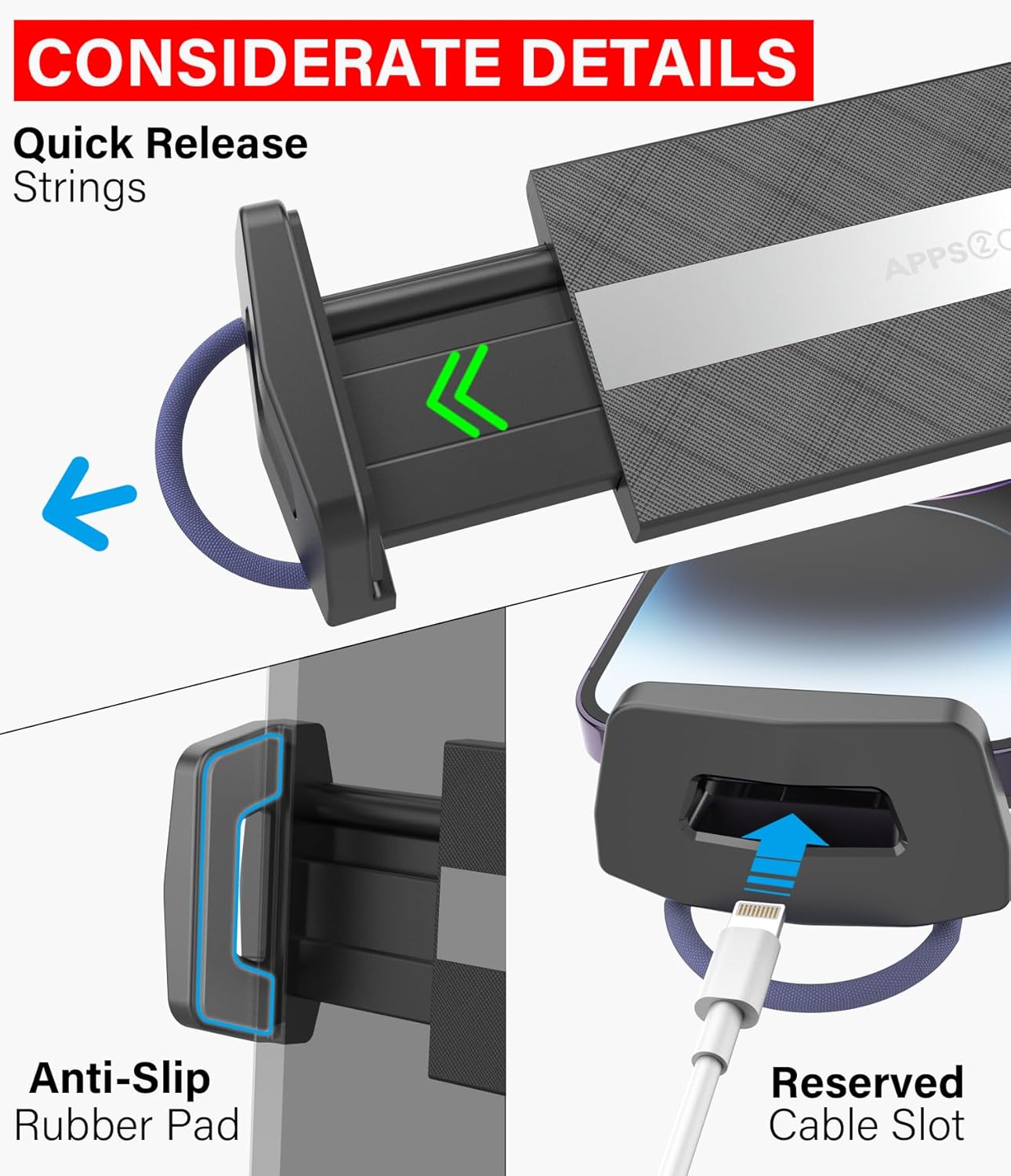 Solid Cup Holder Tablet Mount for Car