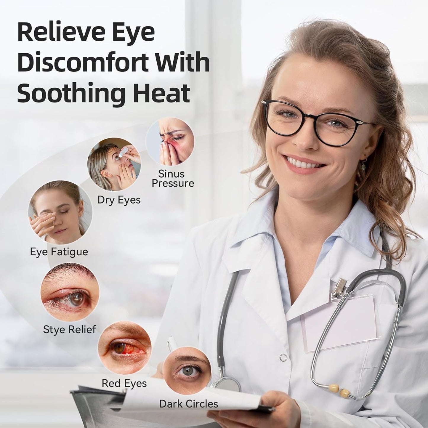 Heated Eye Masks for Dry Eyes, Cordless Silk Eye Mask, Warm Eye Compress for Dry Eyes