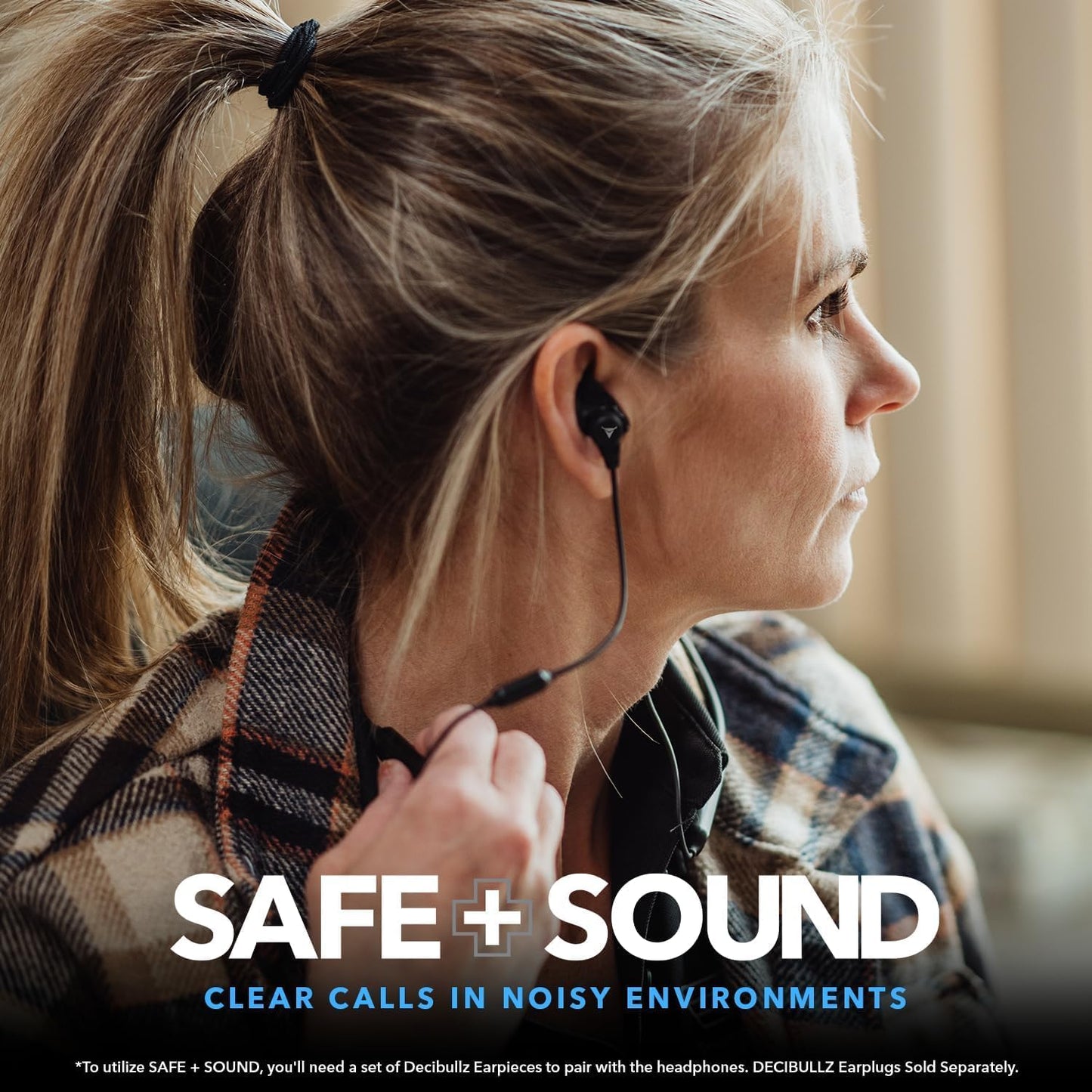Decibullz Safe + Sound Wireless Bluetooth Headphone Custom Molded