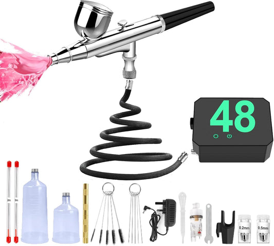 Professional Art Airbrush Kit with Compressor - 3 Adjustable PSI