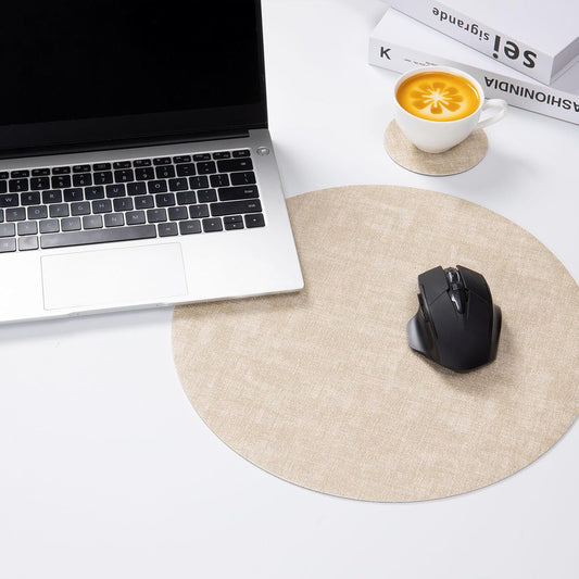 Round Leather Placemats Set of 4-Heat Resistant&Waterproof