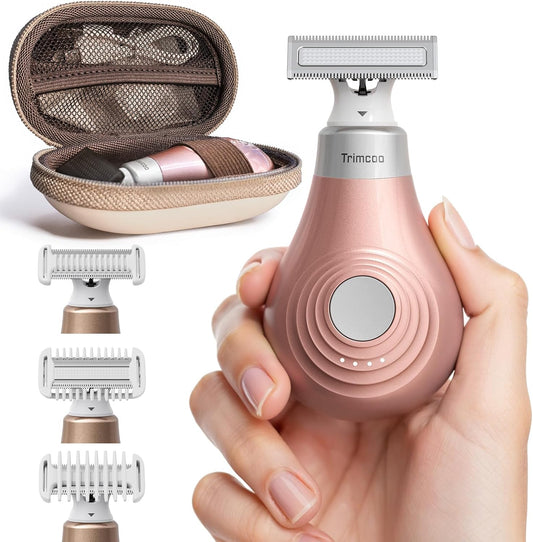 Mini Bikini Trimmer Portable Wet/Dry Shaver, Magnetic Blade, USB-C Rechargeable with Travel Case